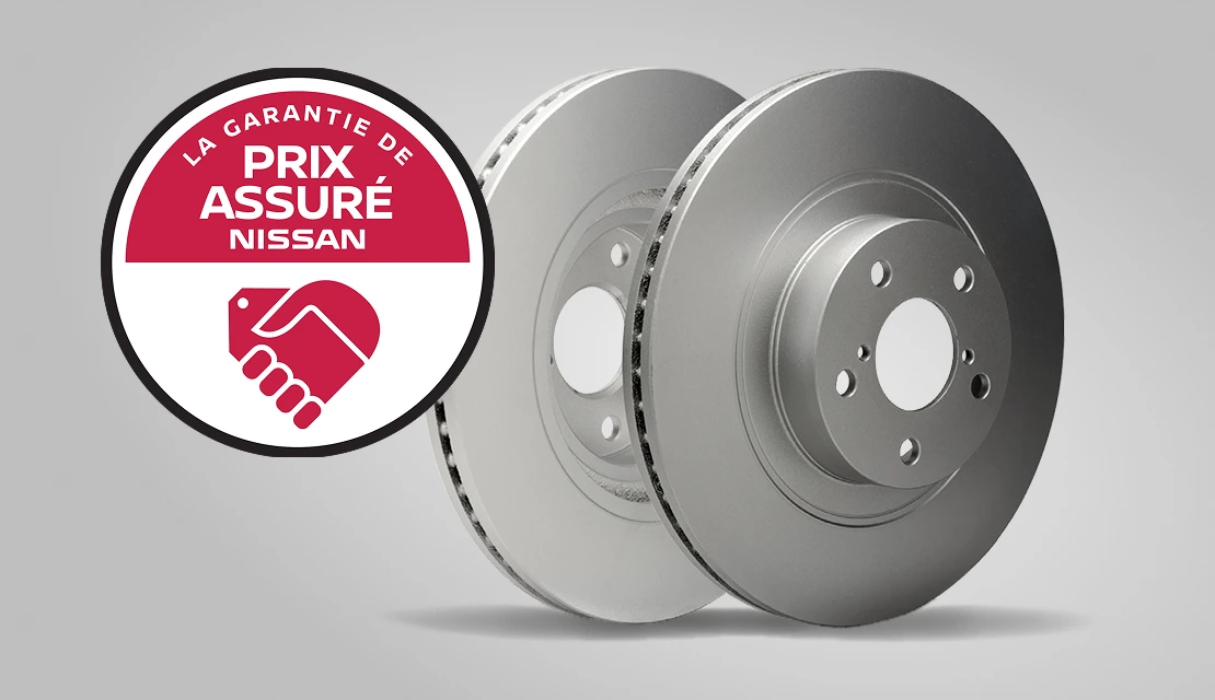 Garantie de parité des prix de 30 jours sur plaquettes et disques de frein Value Advantage<sup>MD</sup> et d’origine Nissan